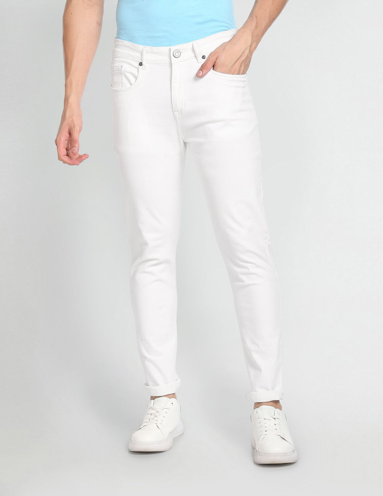 FLYING MACHINE Tapered Fit Men White Jeans Buy FLYING MACHINE