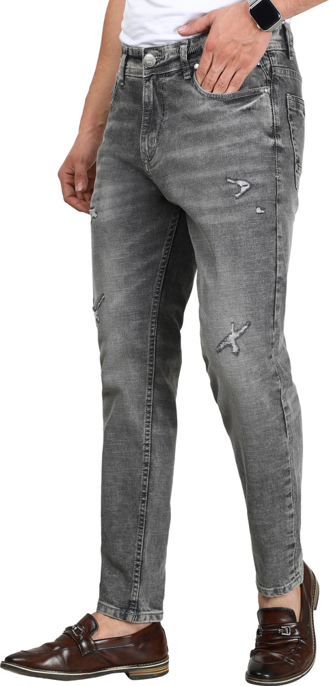 Damage jeans for mens hot sale black