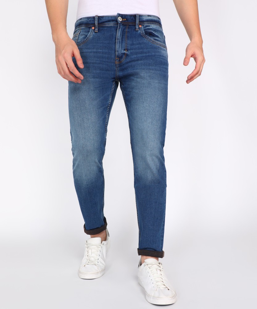 Flying machine tapered fit men blue jeans hotsell