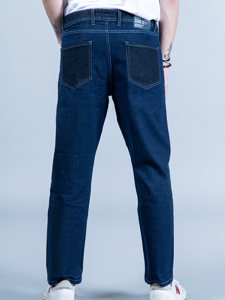 Buy Navy Blue Straight Fit Mens Jeans online - Tistabene