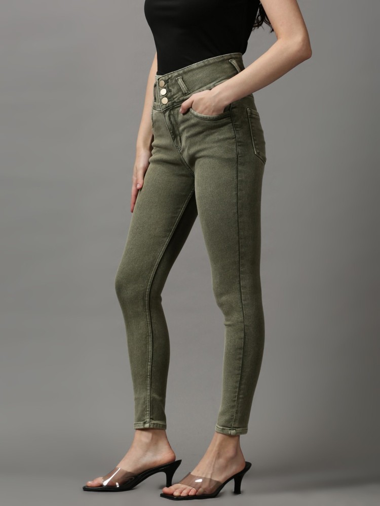 Showoff Skinny Women Dark Green Jeans - Buy Showoff Skinny Women Dark Green  Jeans Online at Best Prices in India