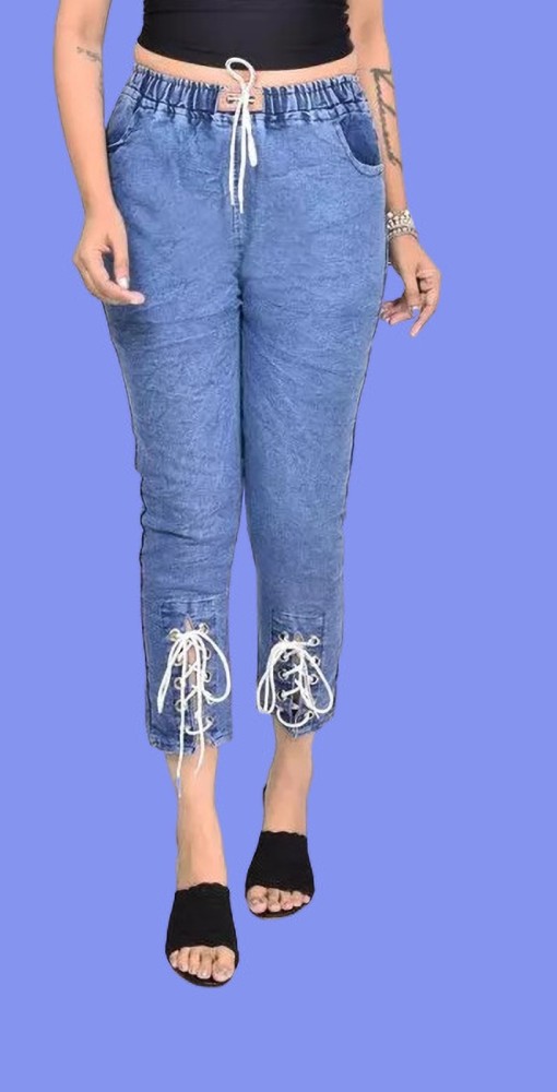 GORIYA Jogger Fit Women Dark Blue Jeans - Buy GORIYA Jogger Fit Women Dark Blue  Jeans Online at Best Prices in India