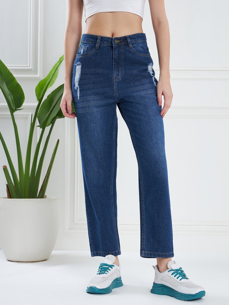 Buy KASSUALLY Women Light Tone Solid High Rise Bell Bottom Jeans online