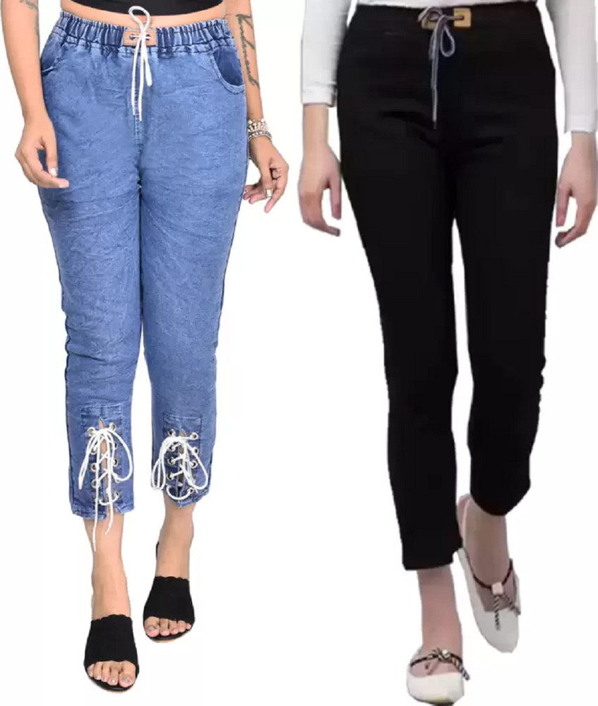 Miraksh Light Blue Black Jegging Price in India Buy Miraksh Light Blue Black Jegging online at Flipkart