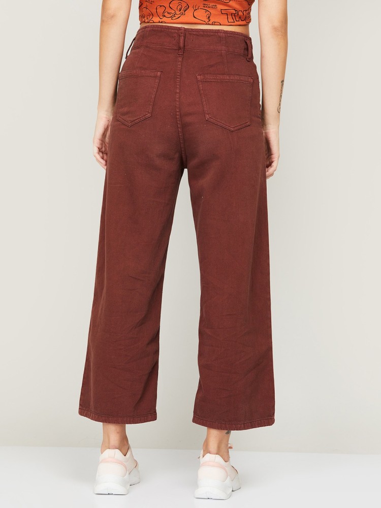 Buy Brown Trousers & Pants for Women by Ginger by Lifestyle Online