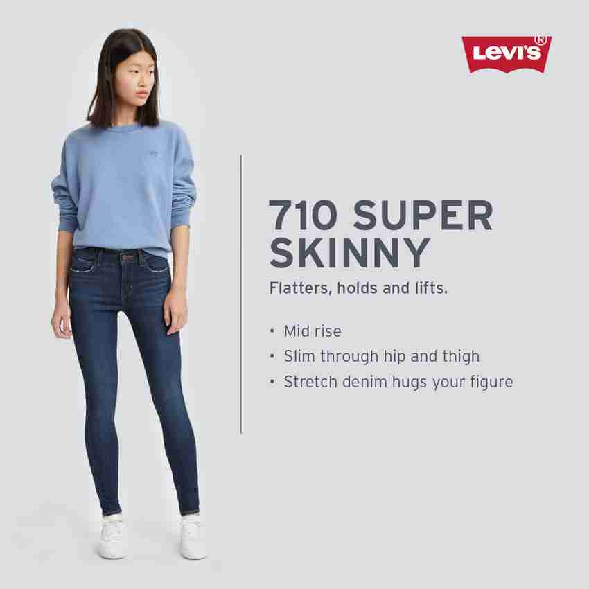 Levi's 710 super skinny mid rise slim through hip and thigh store