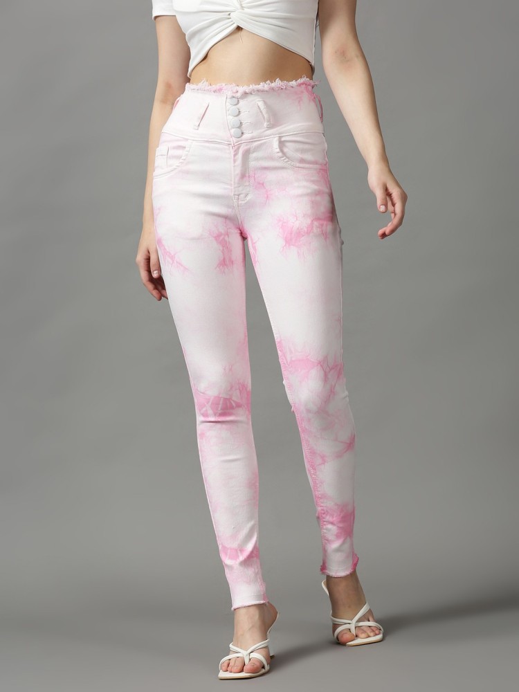 White and 2024 pink jeans