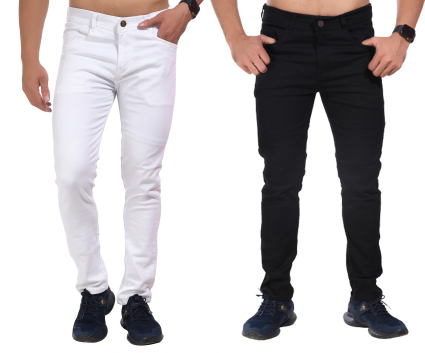 Black jeans with white line on sale