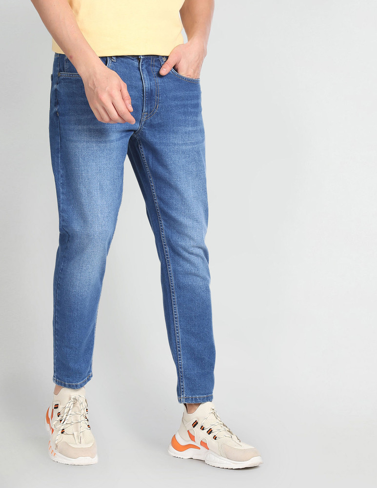 Flying machine tapered fit men blue jeans cheap