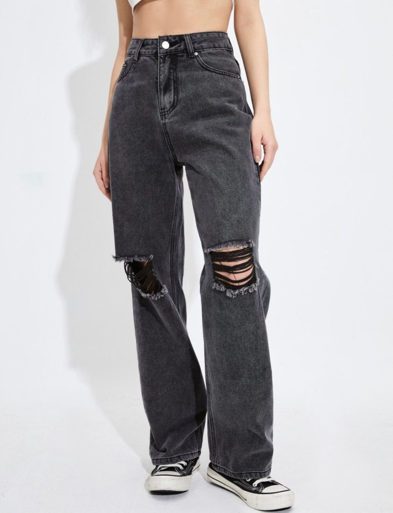LIOAD Flared Women Dark Grey Jeans - Buy LIOAD Flared Women Dark