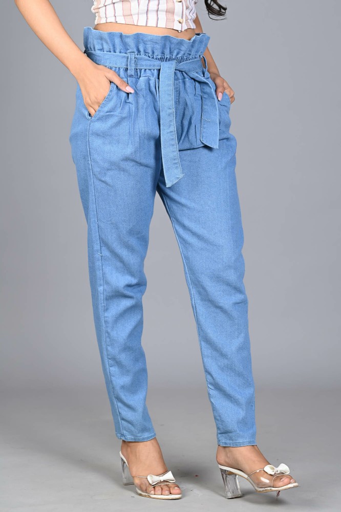 Jogger Style Stretchable Ankle Length Plain Denim Lycra Slim Women Blue  Jeans ( Z353) at Rs 300/piece, Ladies Denim Jeans in Delhi