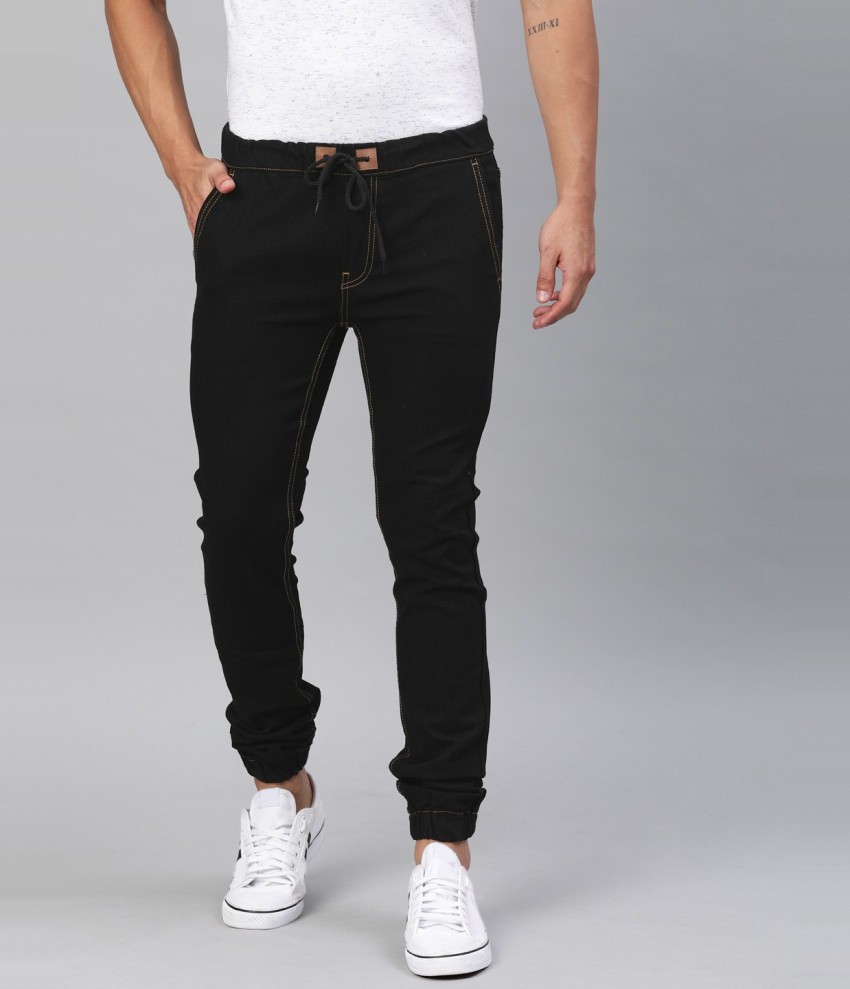 Urbano Fashion Men Black Slim Fit Mid-Rise Clean Look Stretchable Jeans