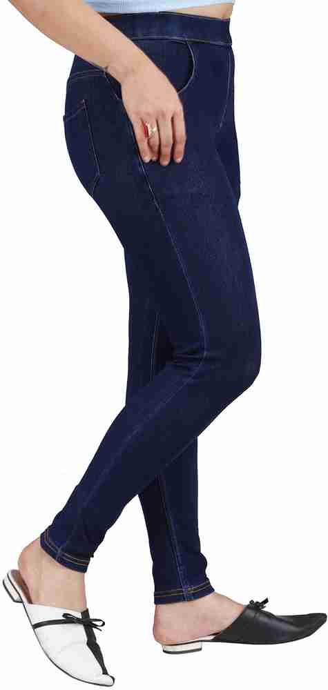 Dark blue jeggings ladies online