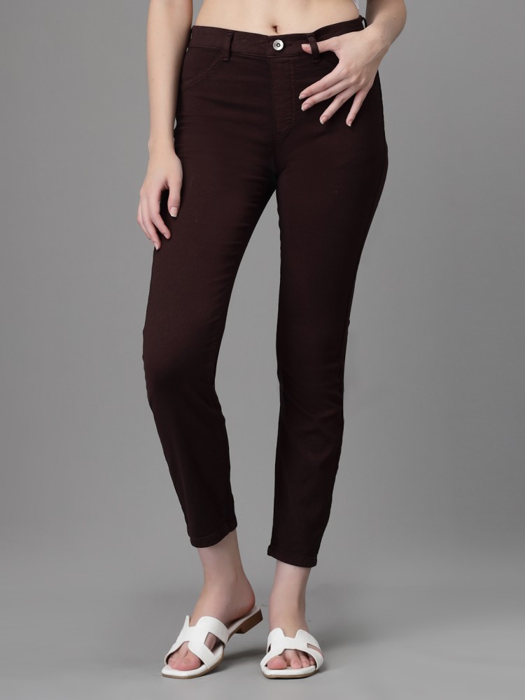 GLOBAL REPUBLIC Jegging for Women Stretchable Ankle Length Jegging Brown  Jegging with Regular Women Brown Jeans - Buy GLOBAL REPUBLIC Jegging for Women  Stretchable Ankle Length Jegging Brown Jegging with Regular Women