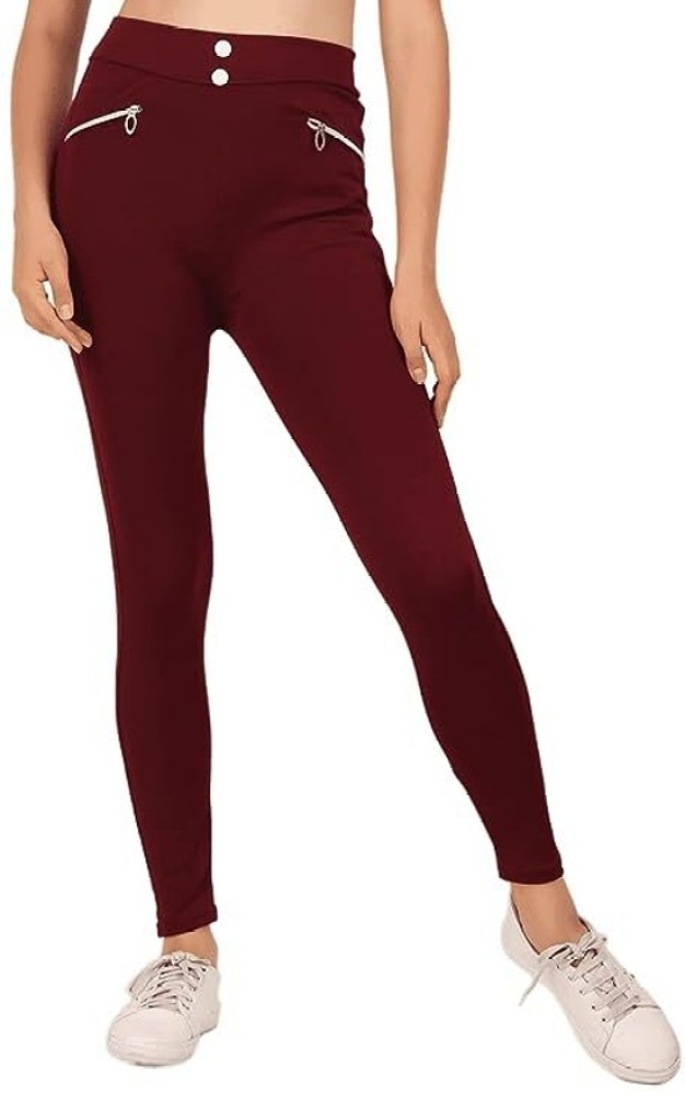 Kobby Maroon Jegging Price in India - Buy Kobby Maroon Jegging online at