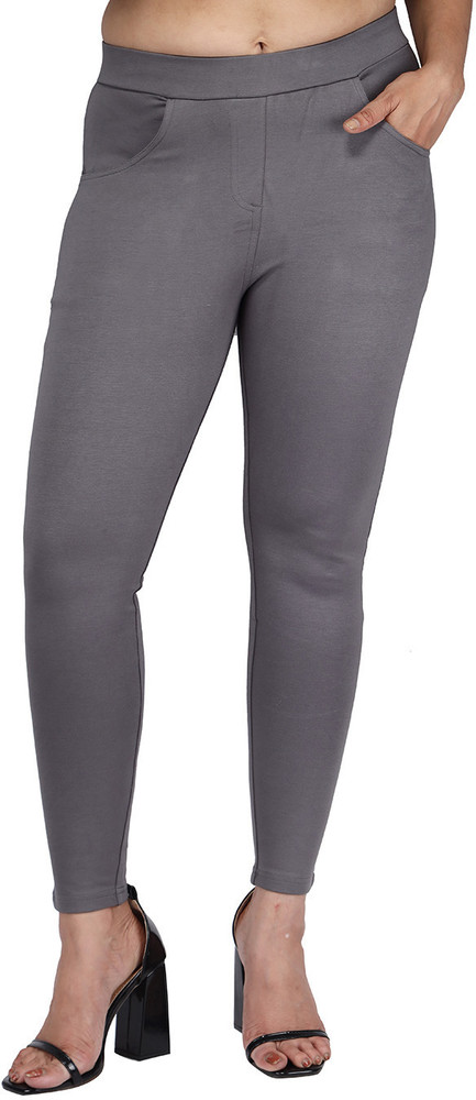 Grey color jeggings shop