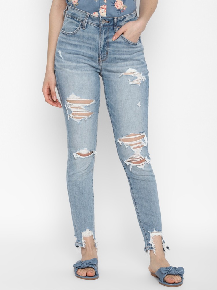 American eagle high waisted ripped cheap jeans