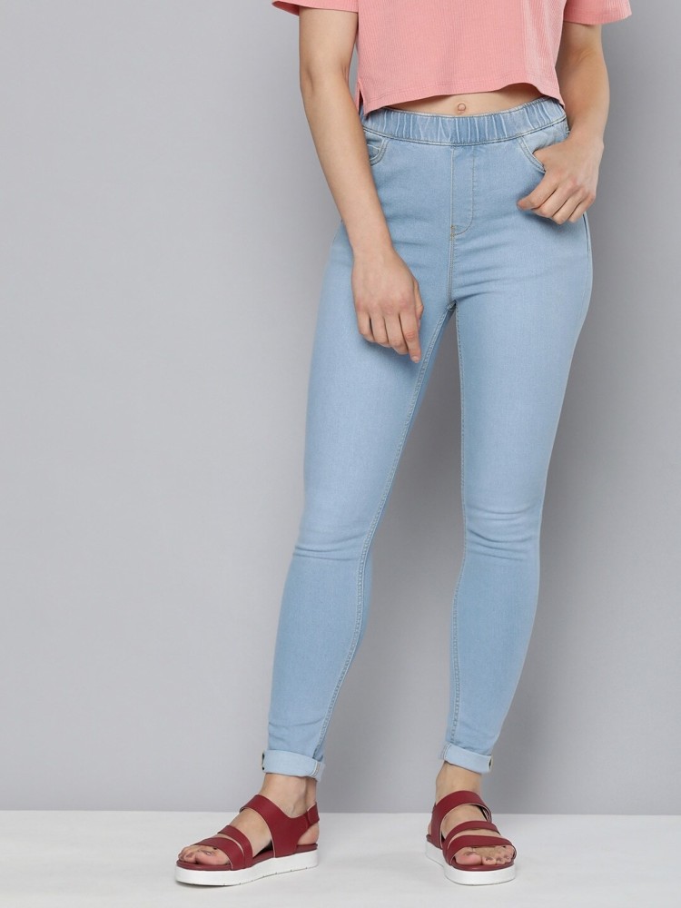 HERE&NOW Blue Jegging Price in India - Buy HERE&NOW Blue Jegging online at