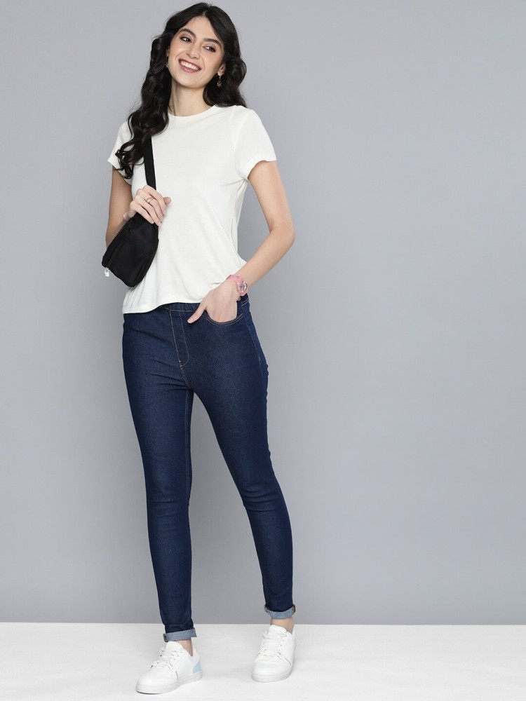 HERE&NOW Blue Jegging Price in India - Buy HERE&NOW Blue Jegging online at