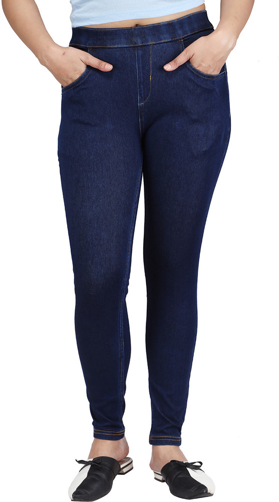 Dark blue 2025 jeggings ladies