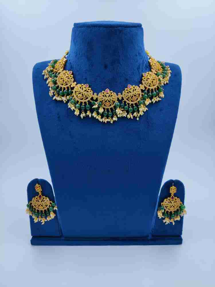 EMPORIA JEWELS Brass Gold Jewellery Set Price in India Buy