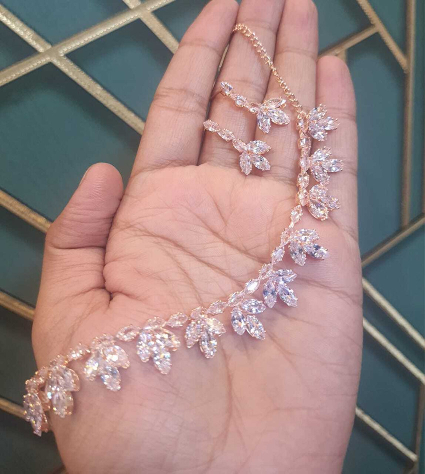 Rose gold gems top