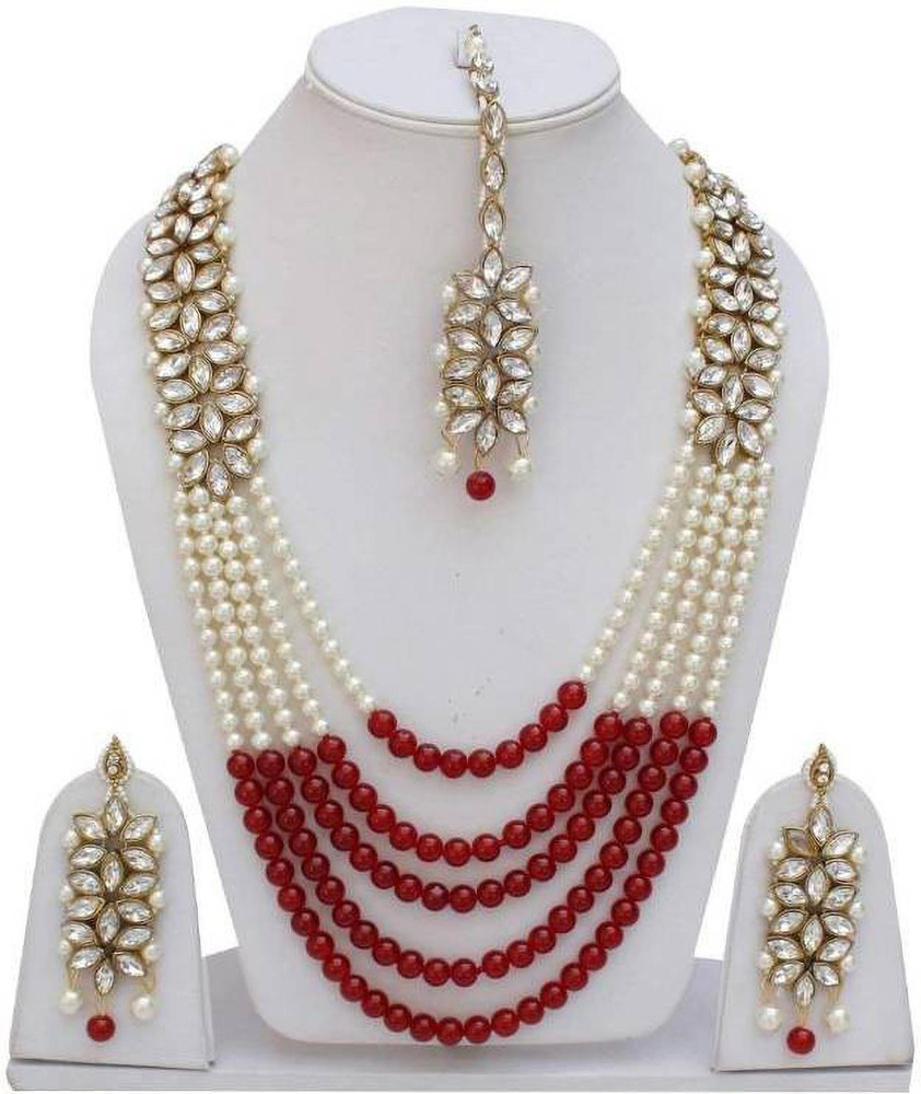 YouBella Alloy Red White Jewellery Set Price in India Buy YouBella Alloy Red White Jewellery Set Online at Best Prices in India Flipkart