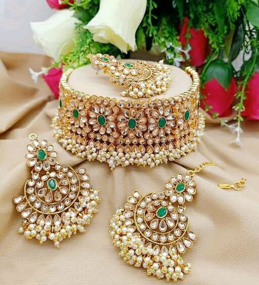 Orbis Alloy Gold plated Green Jewellery Set Price in India Buy Orbis Alloy Gold plated Green Jewellery Set Online at Best Prices in India Flipkart