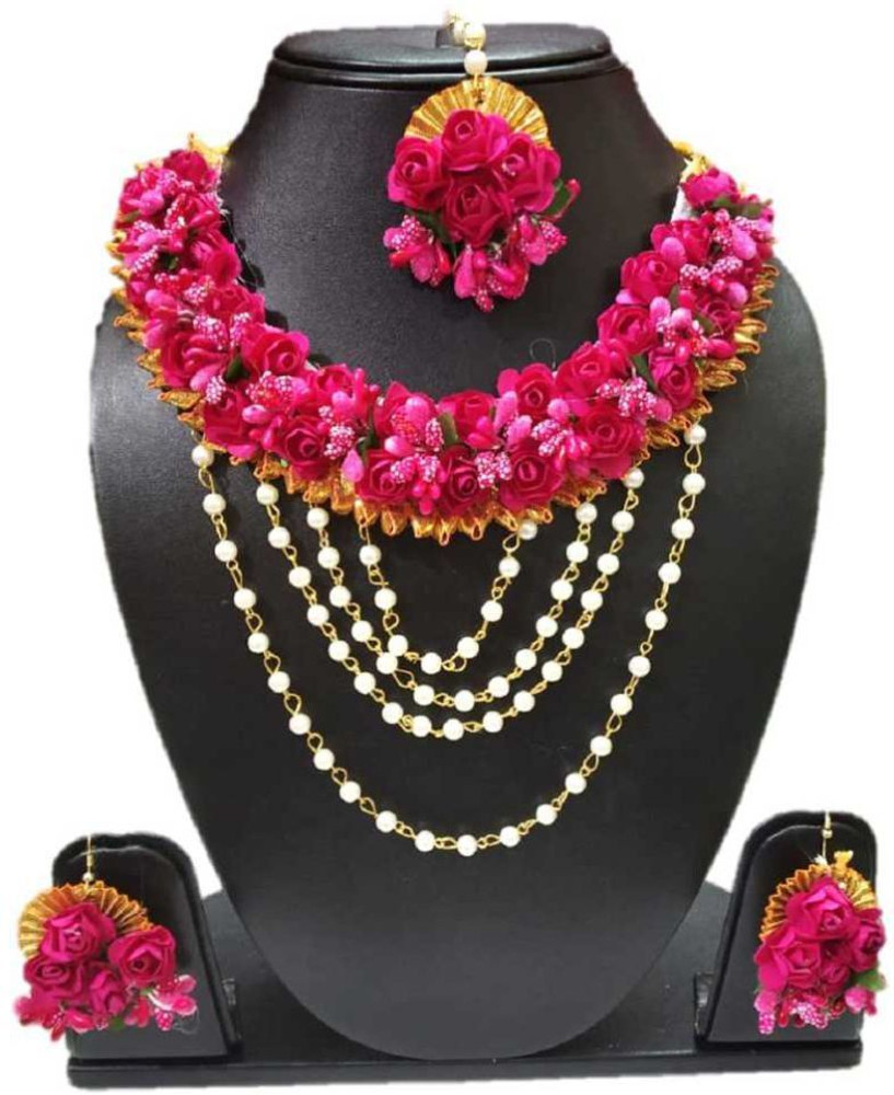 prime shopy Fabric Red Jewellery Set Price in India Buy prime