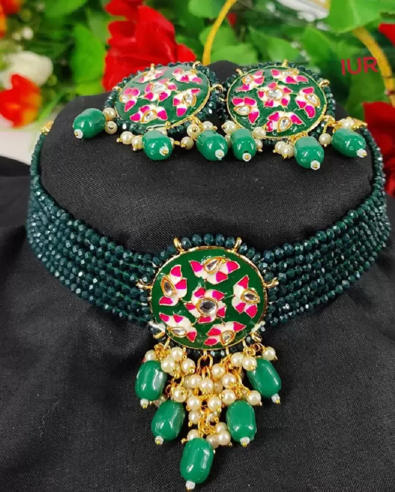 Green jewellery set flipkart sale
