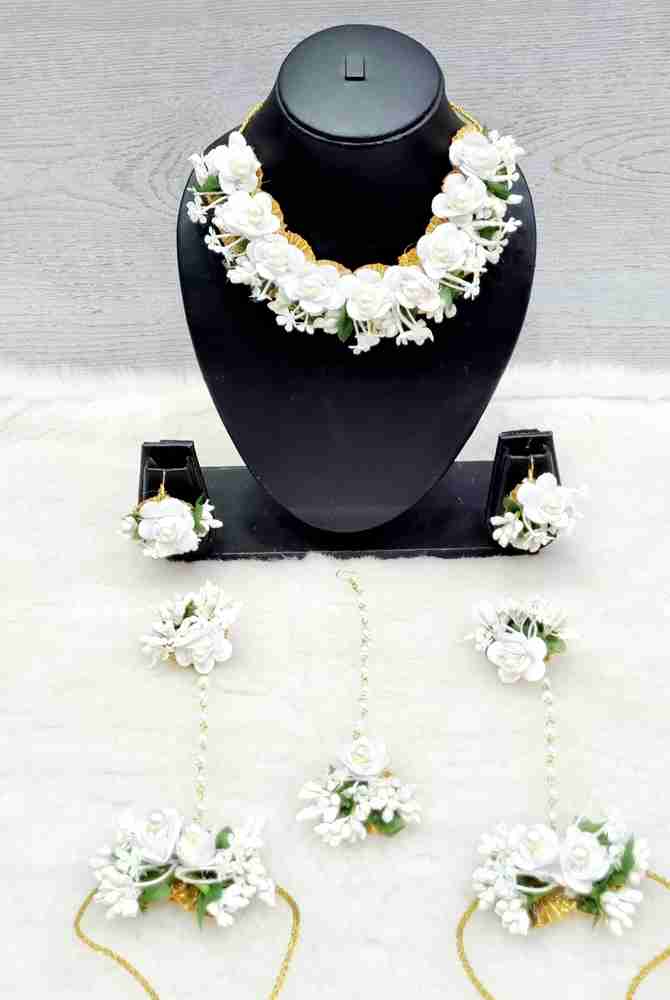 kalp creations Fabric White Jewellery Set Price in India Buy kalp creations Fabric White Jewellery Set Online at Best Prices in India Flipkart