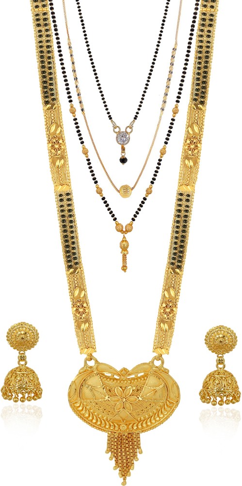 Gold mangalsutra hot sale with earrings