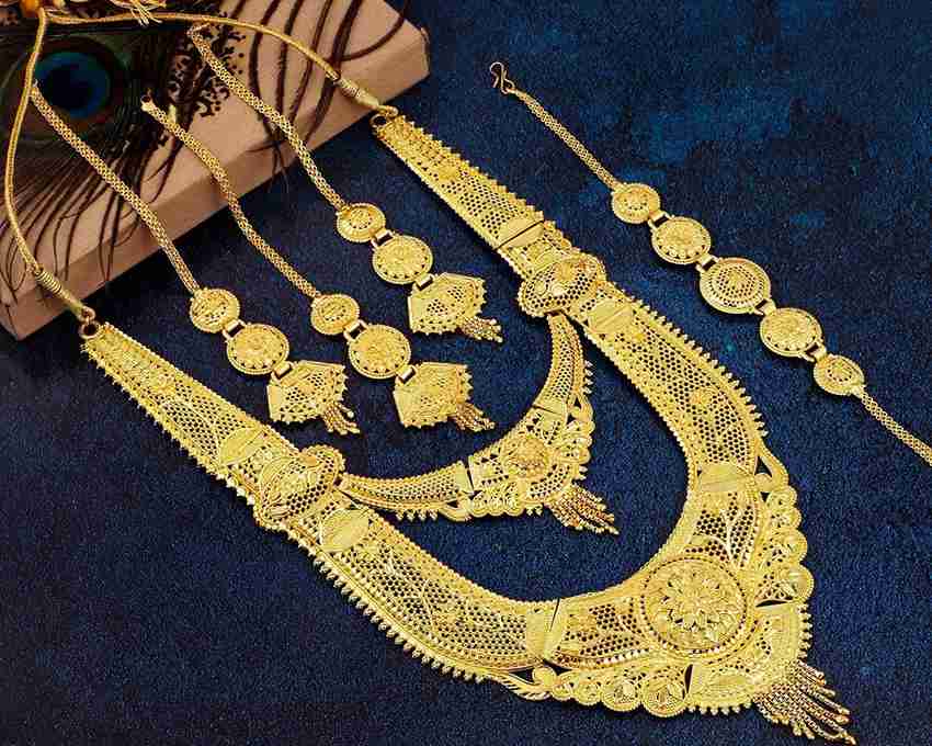 MANSIYAORANGE Copper Gold plated Gold Jewellery Set Price in India