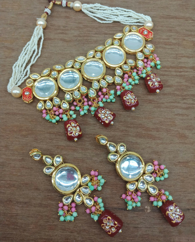 Kundan jewellery cheap set flipkart