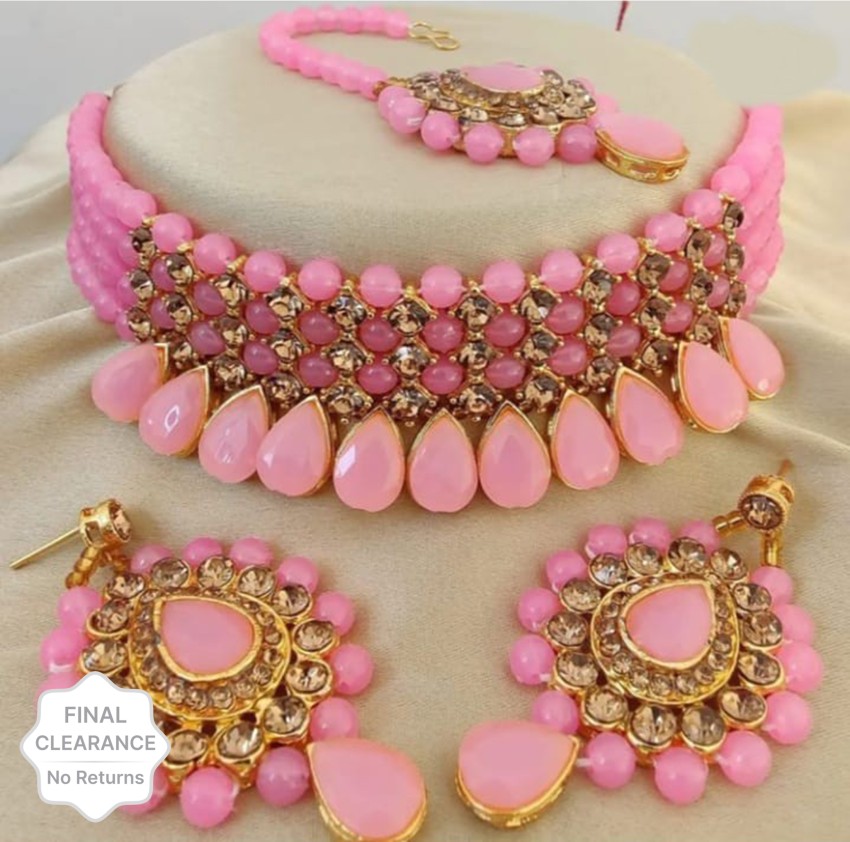 Pink deals artificial jewellery