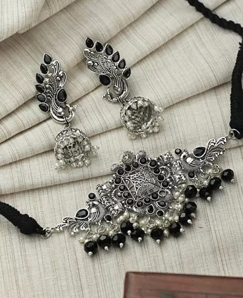 Luckshay creations Zinc Black Silver Jewellery Set Price in India Buy Luckshay creations Zinc Black Silver Jewellery Set Online at Best Prices in India Flipkart