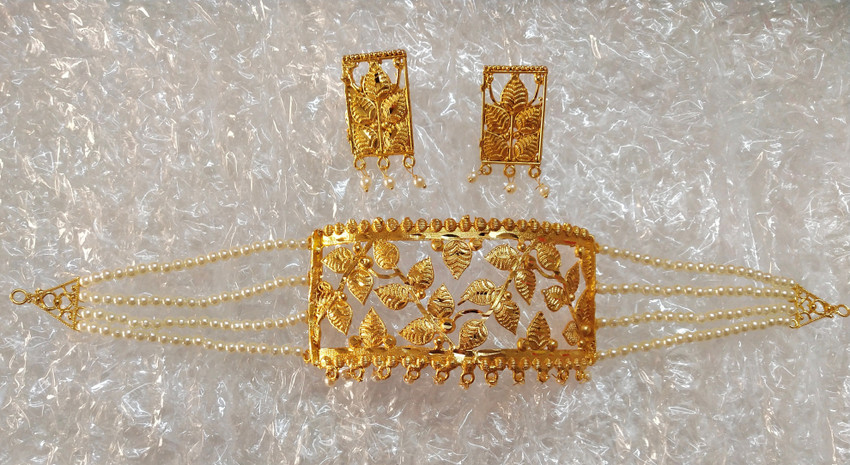 Purabi Brass Gold plated Gold Jewellery Set Price in India Buy