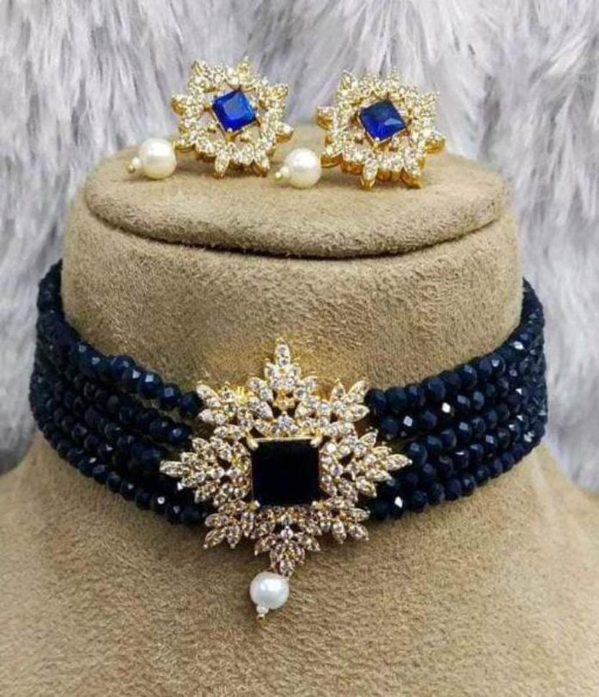 Blue colour jewellery set top