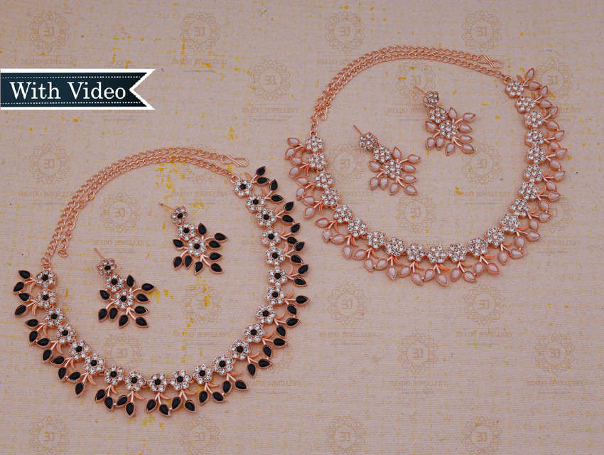 brado jewellery Brass Gold plated Rose Gold Black White Jewellery Set