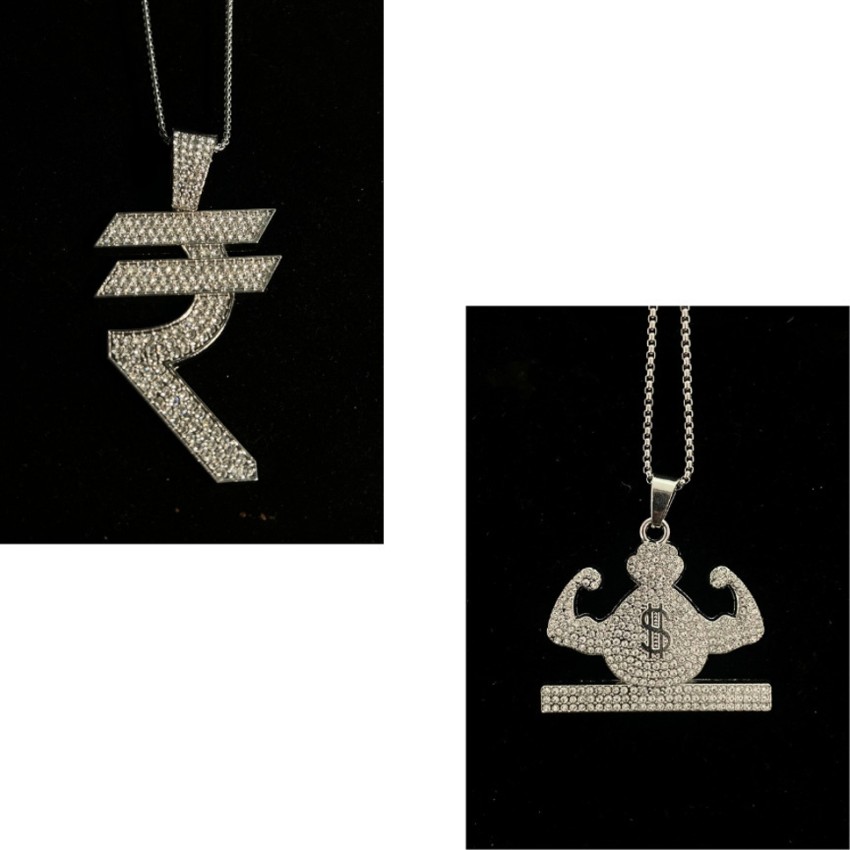 vien Mc Stan RUPEES Symbol Link Chain for Men Miami Necklace Iced Out Chain  Gold-plated Cubic Zirconia Alloy, Zinc Locket Set Price in India - Buy vien Mc  Stan RUPEES Symbol Link