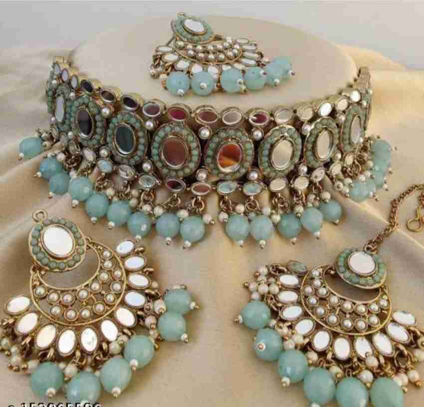 Light blue jewelry set top
