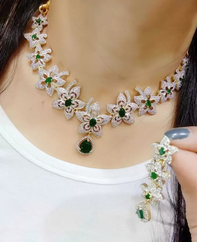 DENICRAAS Alloy Gold plated Green Jewellery Set Price in India Buy DENICRAAS Alloy Gold plated Green Jewellery Set Online at Best Prices in India Flipkart
