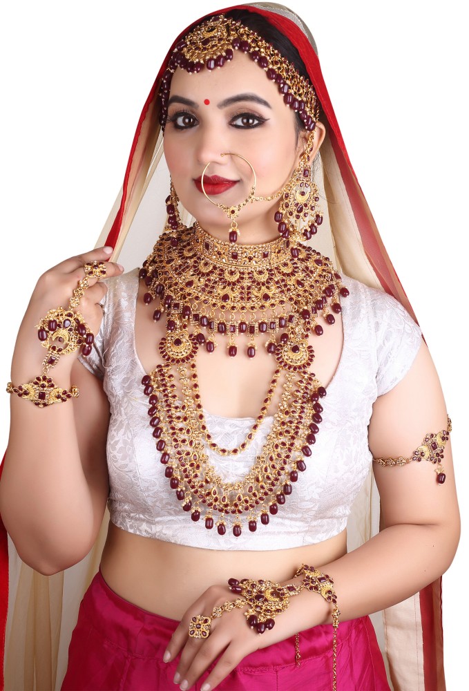 Maroon deals bridal jewellery