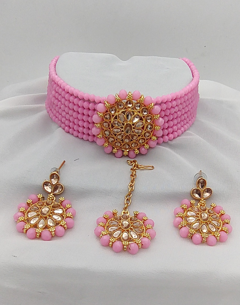 Pink jewellery discount set flipkart