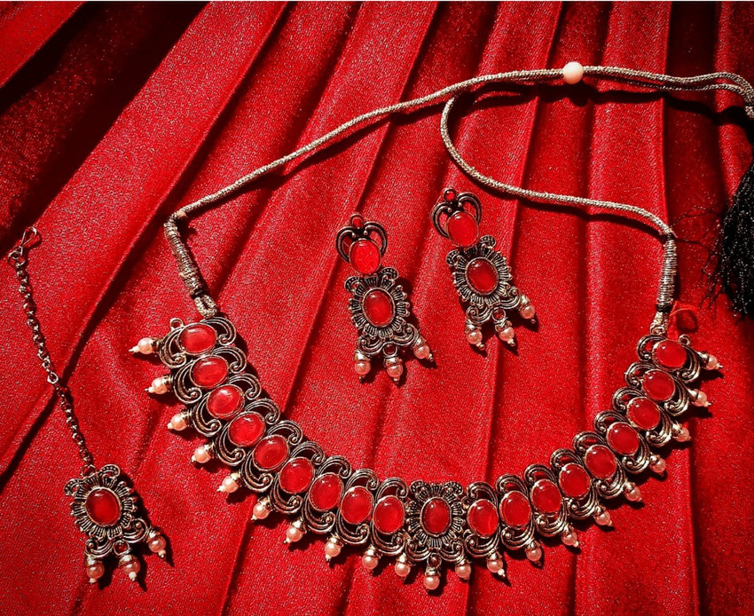 Red jewel necklace new arrivals