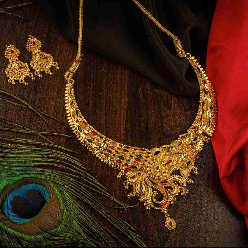 predzthing Alloy Gold plated Gold Jewellery Set Price in India