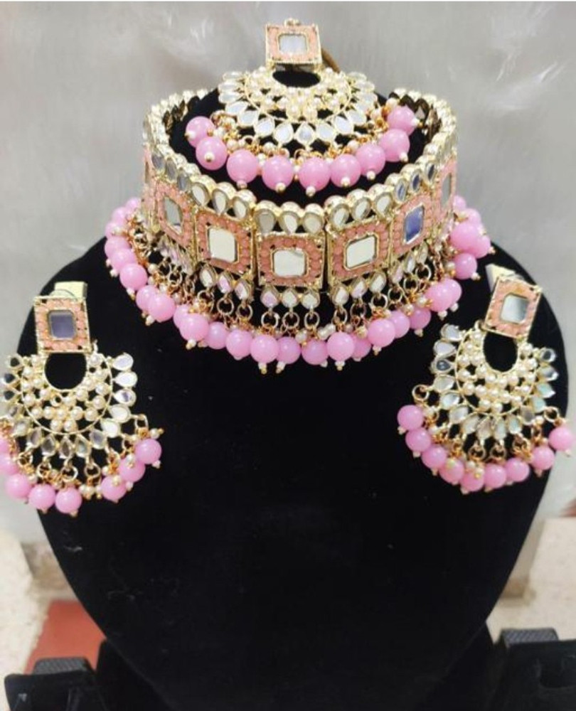 Pink jewellery set online shopping outlet