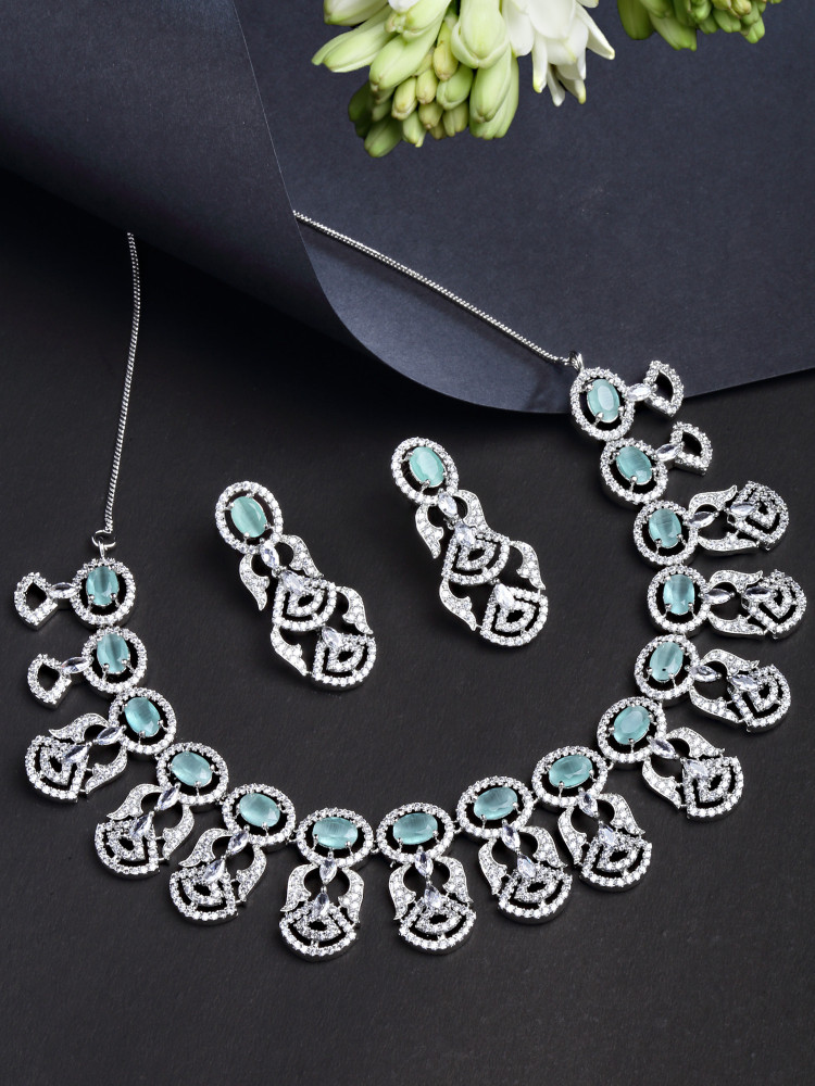Karatcart Alloy Silver Green Jewellery Set Price in India Buy Karatcart Alloy Silver Green Jewellery Set Online at Best Prices in India Flipkart