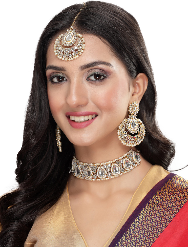 Sukkhi Alloy Gold plated White Jewellery Set Price in India Buy Sukkhi Alloy Gold plated White Jewellery Set Online at Best Prices in India Flipkart