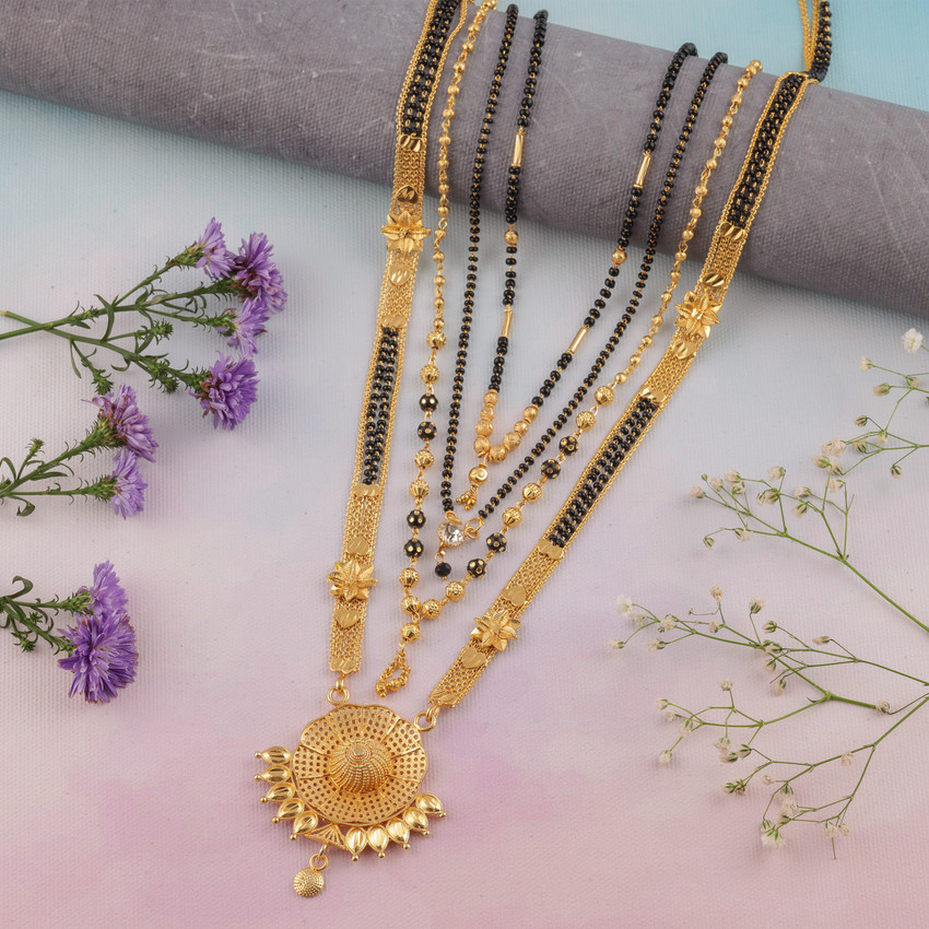 Gold long mangalsutra designs sales with price and weight
